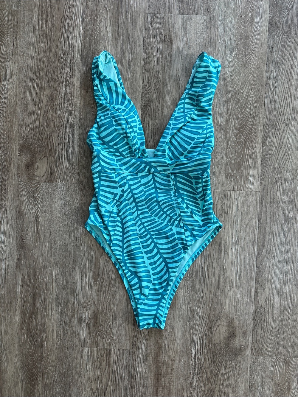 Vitamin A Plunge‎ One Piece Swimsuit Jade Print Medium Full Coverage